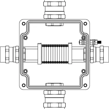 Коробка клеммная взрывозащищенная из полиэстера TBE-P-05 -(12xCBC.2) -1x6018AASDKGM4SB(A) - 1x6018AASCKGM3SB(B) - 1x6018AASDKGM4SB(C) -1x6018AASCKGM3SB(D)1Ex e IIC Т5 Gb / Extb IIIC T95°C Db IP66