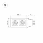 Светильник CL-KARDAN-S180x102-2x9W Warm (WH, 38 deg) | 024127 | Arlight