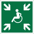 Знак безопасности BL-2010B.E65 "Пункт (место) сбора МГН (безопасная зона МГН)