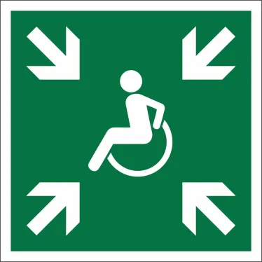 Знак безопасности BL-2010B.E65 "Пункт (место) сбора МГН (безопасная зона МГН)