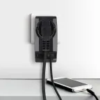 Адаптер ''Polynom'' 1гн 220V + 2xUSB 2100mA, c заземл, (черный) (10/60/1440) SP-1e-USB-B ''