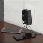 Адаптер ''Polynom'' 1гн 220V + 2xUSB 2100mA, c заземл, (черный) (10/60/1440) SP-1e-USB-B ''