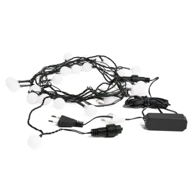 Гирлянда "Мультишарики" Ø25 мм 5м, темно-зеленый ПВХ, 25 диодов, цвет Белый | 303-555 | NEON-NIGHT