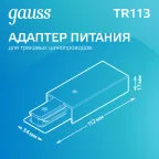 Адаптер питания для подключения светильников к трековой системе к сети черный | TR113 | Gauss