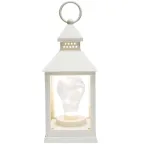 Декоративный фонарь с лампочкой, белый корпус, размер 10.5х10.5х24 см, цвет ТЕПЛЫЙ БЕЛЫЙ | 513-052 | NEON-NIGHT