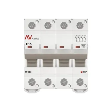 Выключатель автоматический AV-6 DC 4P 16A (C) 6kA AVERES