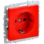 BRITE Розетка 1 пост с заземлением с защитными шторками 16А РС14-1-0-БрК красный