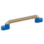 Шина N ноль на двух угловых изол ШНИ-6х9-20-У2-синий