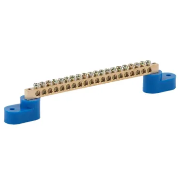 Шина N ноль на двух угловых изол ШНИ-6х9-20-У2-синий