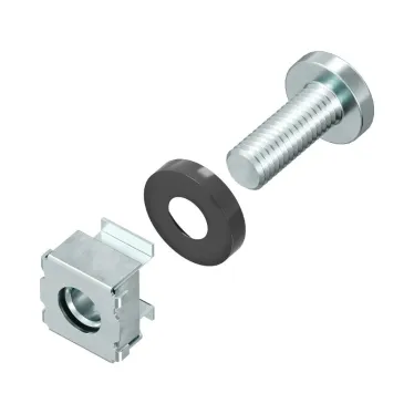 Комплект крепежный для установки 19дюймового профиля в шкаф:Винт, шайба, гайка - комплект крепления 50 шт