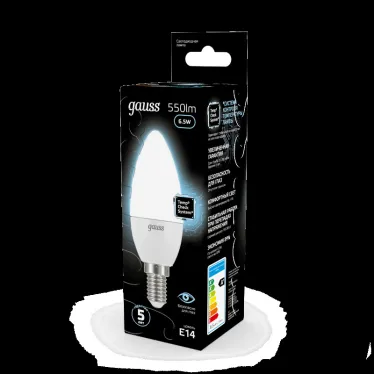 Лампа светодиодная LED 6.5 Вт 550 лм 4100К свеча нейтральный E14 AC 220В Black Gauss