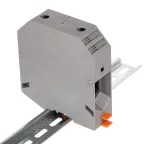 Клемма проходная, винтовой зажим, 2 точки подключения, 150 кв.мм, серая