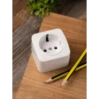 Розетка Минск 1-местная ОП 16А с заземлением белая