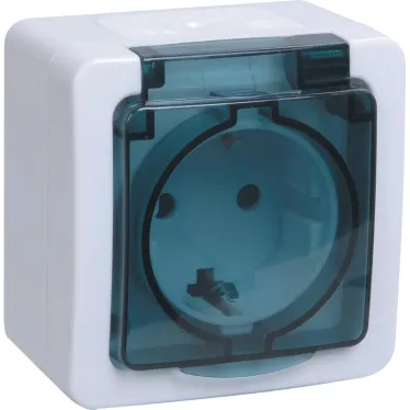 Гермес PLUS Розетка с заземлением с крышкой наружная IP54