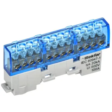 TEKFOR Шина N ноль неизолированная на универсальном держателе 6х9-12-С IEK