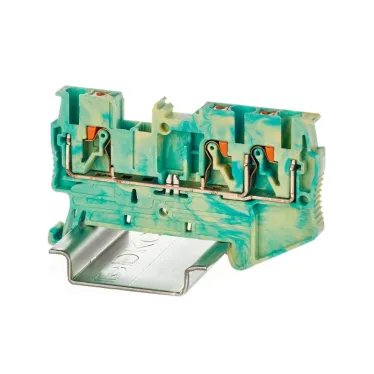 Клемма заземления, зажим push-in, 3 точки подключения, 4 кв.мм