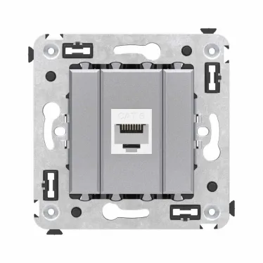 Avanti Компьютерная розетка RJ-45 без шторки в стену, кат.6 одинарная, Закаленная сталь