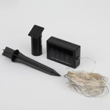 Садовая гирлянда ERASF22-42 на солнечной батарее Нить теплый свет 100 microLED, 10 м