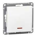 Выключатель одноклавишный, с подсветкой, 10АХ, механизм, белый