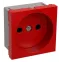 Розетка силовая 2к без заземления 2 модуля красная РКС-20-22-П-К