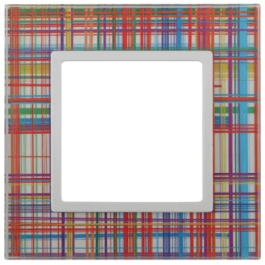 Рамка на 1 пост, стекло, Эра Elegance, прозрачный+бел, 14-5101-00