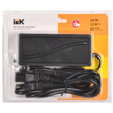 Драйвер LED ИПСН 60Вт 12 В сетевая вилка-блок -JacK 5,5 мм IP20 IEK-eco