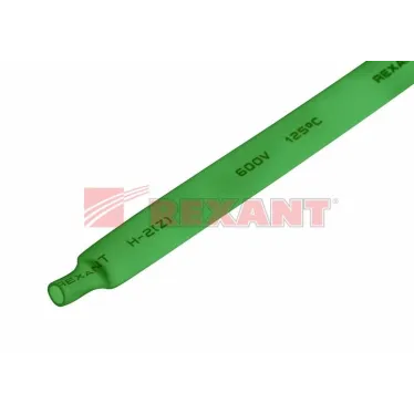 Термоусаживаемая трубка 8,0 4,0 мм, зеленая, упаковка 50 шт. по 1 м, REXANT