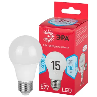 Лампа светодиодная A60-15W-840-E27 R диод, груша, 15Вт, нейт, E27