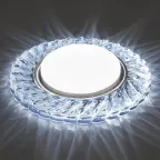 Светильник ДВО-15w GX53 без лампы со светодиодной подсветкой 6400К прозрачный хром