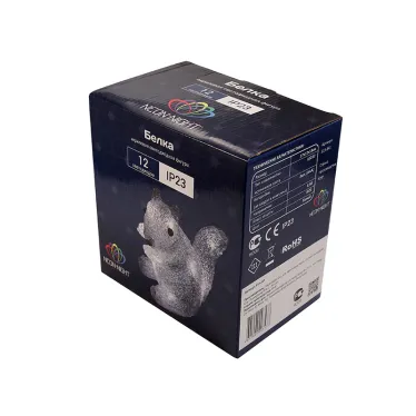 Акриловая светодиодная фигура "Белка" 17,5х12х18 см, 4,5 В, 3 батарейки AAA (не входят в комплект), 12 светодиодов, | 513-341 | NEON-NIGHT