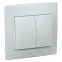 КВАРТА Выключатель двухклавишный скрытый белый в сборе