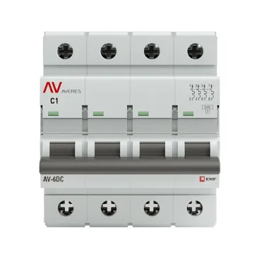 Выключатель автоматический AV-6 DC 4P 1A (C) 6kA AVERES