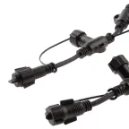 Разветвитель ERAPS-R для гирлянд IP65 20 гнезд 2 метра каучук черный