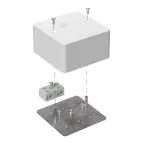 Коробка огнестойкая разветвительная для кабель-канала 40-0460-FR6.0-4-2-Р Е15-Е60 85х85х45 RAL9003 Промрукав (44 шт/уп)