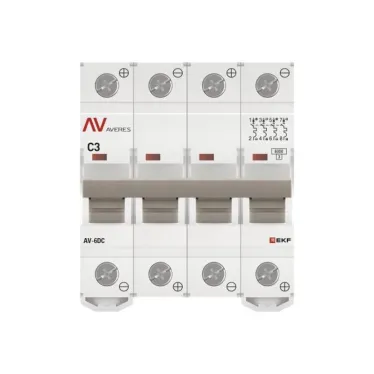 Выключатель автоматический AV-6 DC 4P 3A (C) 6kA AVERES