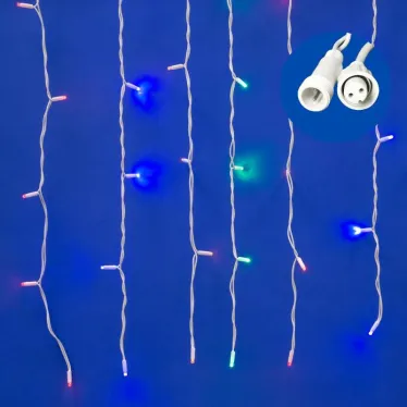 Занавес светодиодный с эффектом мерцания 3х2м Соединяемый 240 светодиодов Разноцветный свет Провод белый ULD-C2030-240/TWK MULTI IP67