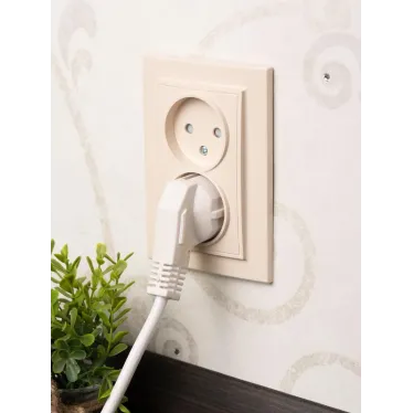 Розетка двухместная СП без заземления 10А бежевый с защитными шторками Минск