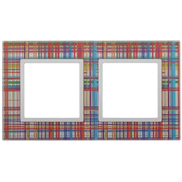 Рамка на 2 поста, стекло, Эра Elegance, прозрачный+бел, 14-5102-00