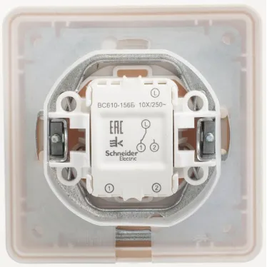 W59 Переключатель одноклавишный, 10АХ, в сборе, слоновая кость