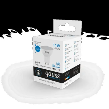 Лампа светодиодная LED 11 Вт 850 лм 6500К софит MR16 холодный GU10 AC 220В Elementary Gauss