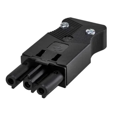 Коннектор мама, 3-х проводный, на кабель, винтовое соединение, графит