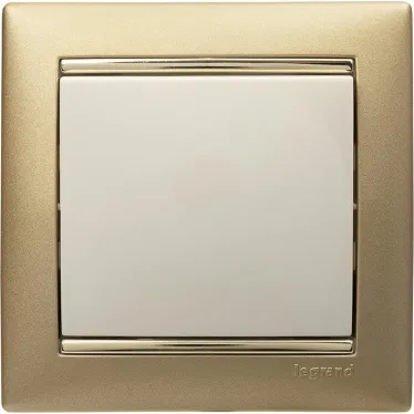 Выключатель одноклавишный, в рамку, слоновая кость