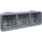 Коробка трехпостовая горизонтальная, цвет серый