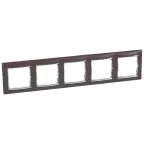 VALENA Рамка 5 постов горизонтальный монтаж темное дерево/серебро