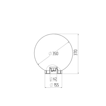 НТУ 02-100-351, шар белый призма D 350 мм (4/12)
