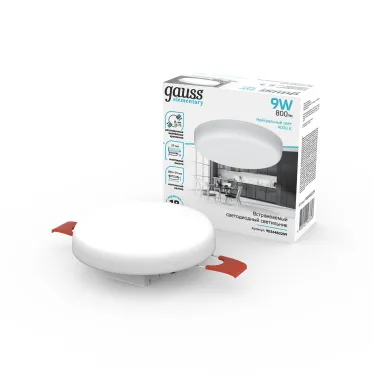 Светильник встраиваемый downlight Elementary Adjustable Frameless FL круг 9W, 800lm, 4000K, Ø85mm, монтаж 55-75, 1/100 | 9034460209 | Gauss
