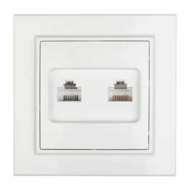 Розетка Минск RJ-45+Phone СП белая