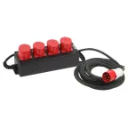 Удлинитель силовой IND380-U-4e-5x4-5m-IP44 на 380В на каучуковой колодке 4 розетки 4xCEE 5P 5м КГ 5х2,5 32A IP44