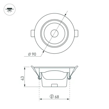 Светильник LTD-POLAR-TURN-R90-7W Day4000 (WH, 36 deg, 230V) (Arlight, IP20 Пластик, 3 года) | 032860 | Arlight
