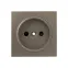 Валенсия лицевая панель розетки 1-местной б/з 10 А кашемир с защ. штор.